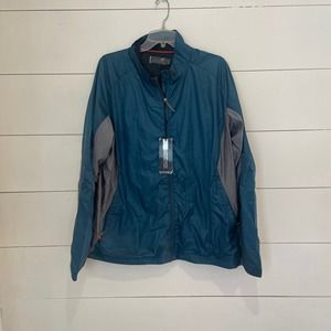 Mizuno Turquoise & Gray Windbreaker NWT Jacket sz Large‎ FLAW
